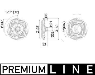 CUPLA VENTILATOR RADIATOR MAHLE CFC49001P