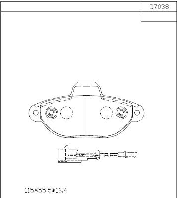 Комплект тормозных колодок, дисковый тормоз ASIMCO KD7038 для FIAT PANDA