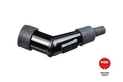 Bougie pijp, hoek: 120°, Kort, bougie draad: 10/12mm, aansluiting: draad, materiaal behuizing: Eboniet, kleur bougiedop: zwart