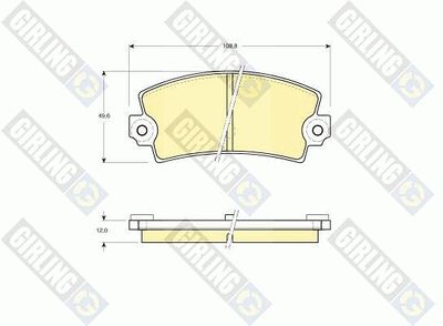 Комплект тормозных колодок, дисковый тормоз GIRLING 6101553 для LANCIA BETA