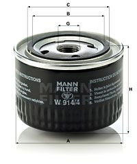 Масляный фильтр MANN-FILTER W 914/4 для OPEL SENATOR