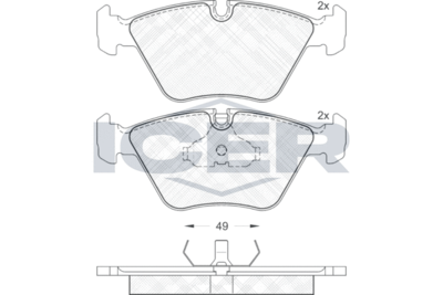 Комплект тормозных колодок, дисковый тормоз ICER 180883 для CHRYSLER NEON