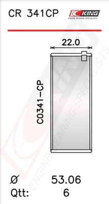 Черупка на биелен лагер KING CR 341CP0.25
