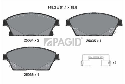 Sada brzdových destiček, kotoučová brzda PAGID T1959N