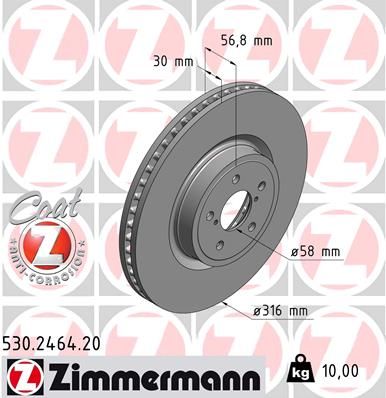ZIMMERMANN 530.2464.20 Тормозной диск 