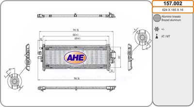 Радиатор, охлаждение двигателя AHE 157.002 для TESLA MODEL 3