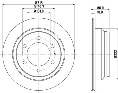 Тормозной диск HELLA 8DD 355 106-021 для ISUZU RODEO