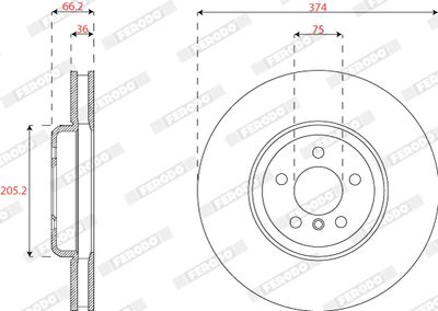 Bromsskiva FERODO DDF2042RC-1