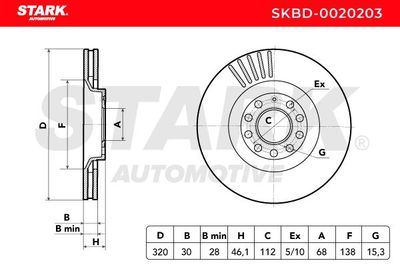 спирачен диск STARK SKBD-0020203