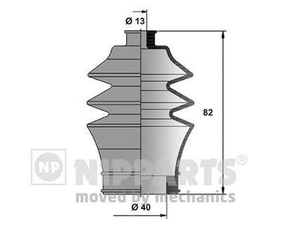 Комплект пыльника, рулевое управление NIPPARTS N2844019 для HONDA PRELUDE