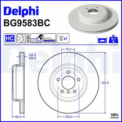 BREMSSCHEIBE DELPHI BG9583BC