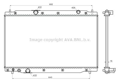 Радиатор, охлаждение двигателя AVA QUALITY COOLING HD2341 для HONDA CR-V