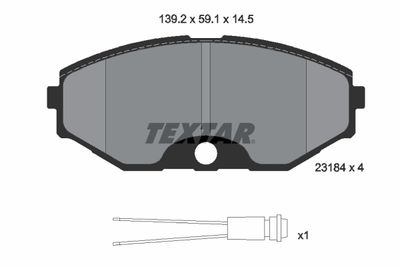 Комплект тормозных колодок, дисковый тормоз TEXTAR 2318402 для INFINITI J30
