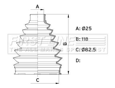 Bellow, drive shaft FIRST LINE FCB6417