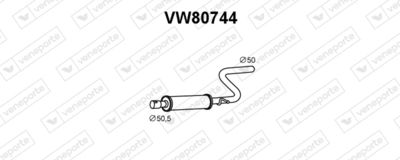 Предглушитель выхлопных газов VENEPORTE VW80744 для VW CADDY