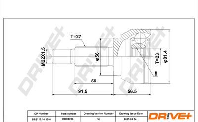 каре комплект, полуоска DR!VE+ DP2110.10.1206