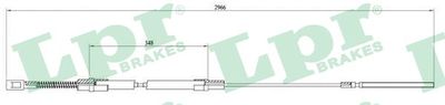 Тросик, cтояночный тормоз LPR C0897B для VW TRANSPORTER