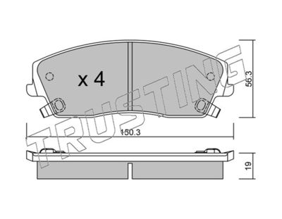 Комплект тормозных колодок, дисковый тормоз TRUSTING 732.0 для CHRYSLER 300C