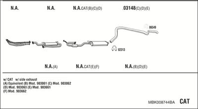 Układ wydechowy WALKER MBK008744BA