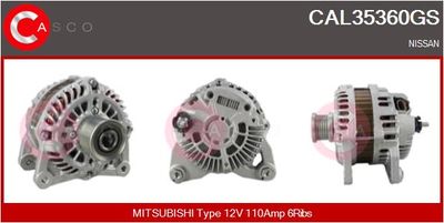 CASCO CAL35360GS Генератор  для NISSAN JUKE (F15) 1.6 DIG-T