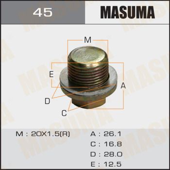 Резьбовая пробка, масляный поддон MASUMA 45