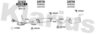 Układ wydechowy KLARIUS 720894E