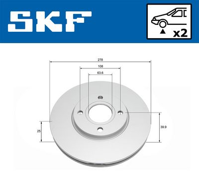 спирачен диск SKF VKBD 81341 V2