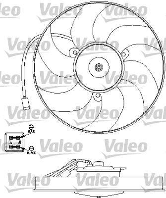Вентилятор, охлаждение двигателя VALEO 696191 для PEUGEOT 106