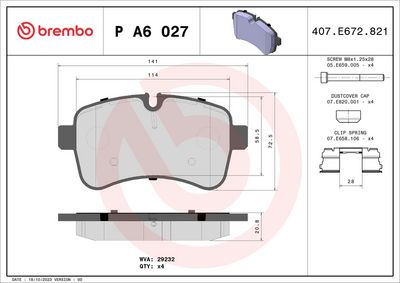 Brake Pad Set, disc brake P A6 027