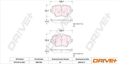 BREMSBELAGSATZ SCHEIBENBREMSE DR!VE+ DP1010101250 2