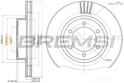 Тормозной диск BREMSI CD7594V для LEXUS GX