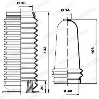 FALTENBALGSATZ LENKUNG MOOG K150059 1