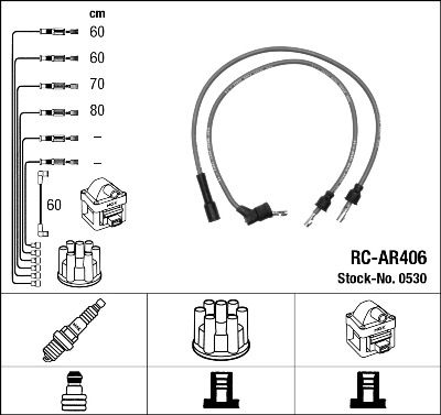 Комплект проводов зажигания NGK 0530 для ALFA ROMEO 90