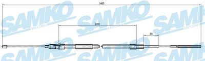 Тросик, cтояночный тормоз SAMKO C0651B для VW POLO