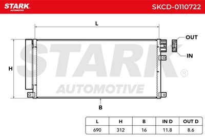 кондензатор, климатизация STARK SKCD-0110722