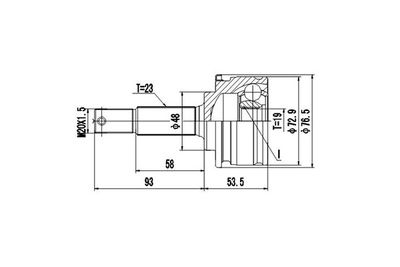 DYNAMATRIX DCV841040 ШРУС  для NISSAN MICRA II (K11) 1.0 i 16V