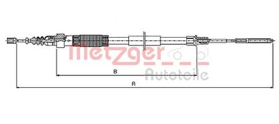 Тросик, cтояночный тормоз METZGER 10.7408 для VW GOLF