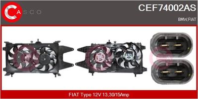 CASCO CEF74002AS Вентилятор системы охлаждения двигателя для FIAT PUNTO (188_) 1.9 DS 60 (188.031, .051, .231, .251)