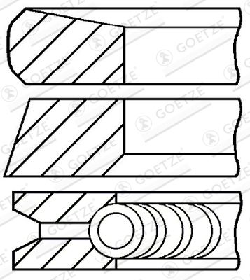 Комплект поршневых колец GOETZE ENGINE 08-127400-00 для RENAULT VEL