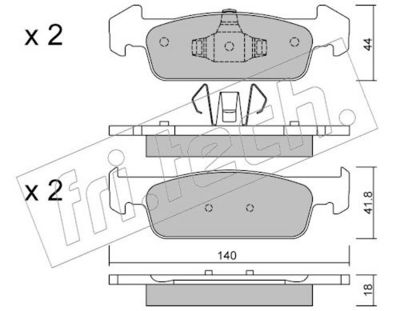 Sada brzdových destiček, kotoučová brzda fri.tech. 991.1