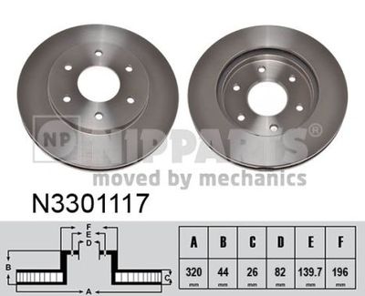 Тормозной диск NIPPARTS N3301117 для INFINITI QX56