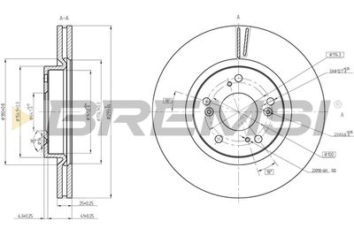 BREMSI CD8473V Тормозные диски  для HONDA HR-V (Хонда Хр-в)