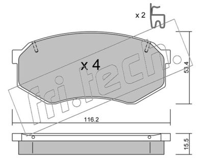 fri.tech. 487.0 Тормозные колодки и сигнализаторы  для MAZDA 929 III (HC) 2.2 12V