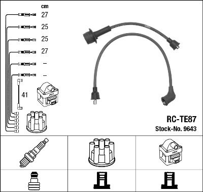 Комплект проводов зажигания NGK 9643 для TOYOTA LITEACE