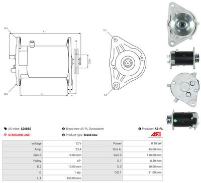 GENERATOR START AS-PL S2086S 4