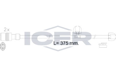Сигнализатор, износ тормозных колодок ICER 610615 E C для PORSCHE CAYMAN
