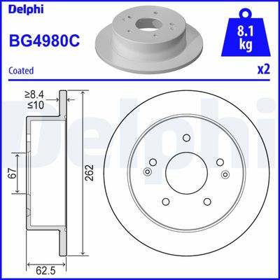 DELPHI Remschijf (BG4980C)