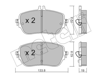Brake Pad Set, disc brake 22-1193-0