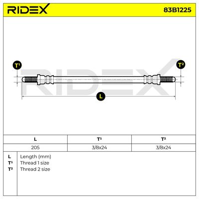 спирачен маркуч RIDEX 83B1225