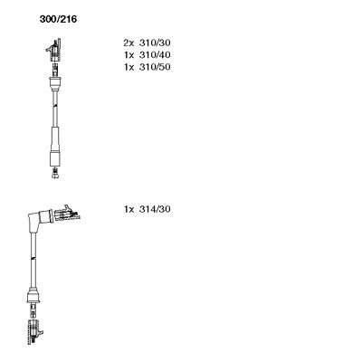 Комплект проводов зажигания BREMI 300/216 для FIAT REGATA
